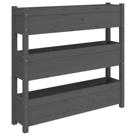 vidaXL Pflanzkübel Grau 112x25x104,5 cm Massivholz Kiefer