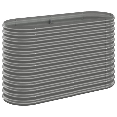 vidaXL Hochbeet Pulverbeschichteter Stahl 114x40x68 cm Grau