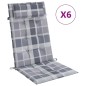 vidaXL Hochlehner-Auflagen 6 Stk. Grau Karomuster Oxford-Gewebe vidaXL Hochlehner-Auflagen 6 Stk. Grau Karomuster Oxford-Gewebe