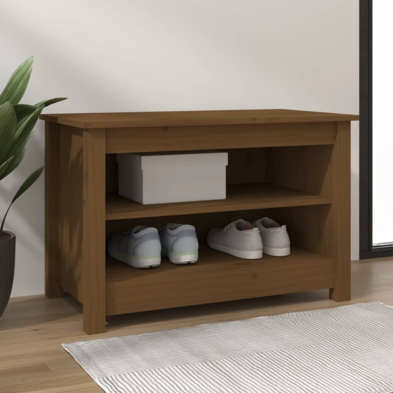 vidaXL Schuhbank Honigbraun 70x38x45,5 cm Massivholz Kiefer vidaXL Schuhbank Honigbraun 70x38x45,5 cm Massivholz Kiefer