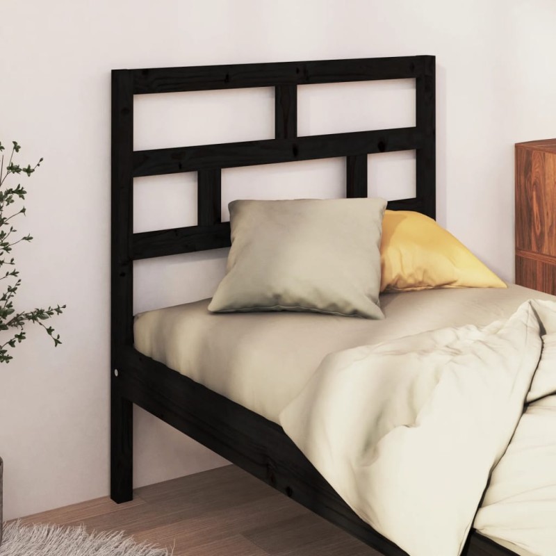 vidaXL Kopfteil Schwarz 96x4x100 cm Massivholz Kiefer vidaXL Kopfteil Schwarz 96x4x100 cm Massivholz Kiefer