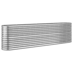 vidaXL Hochbeet Pulverbeschichteter Stahl 260x40x68 cm Silbern