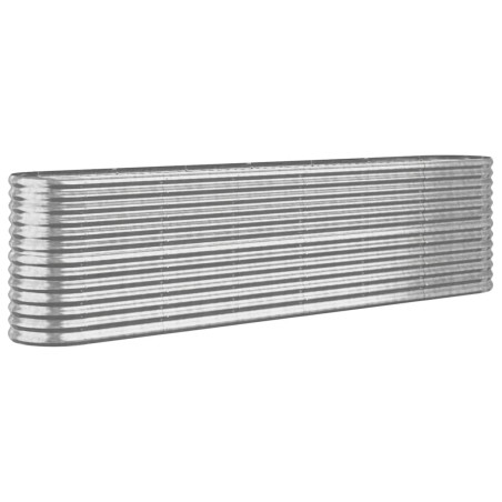 vidaXL Hochbeet Pulverbeschichteter Stahl 260x40x68 cm Silbern