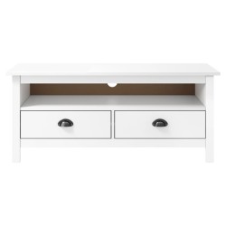 vidaXL TV-Schrank Hill Weiß 110x40x47 cm Massivholz Kiefer