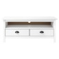 vidaXL TV-Schrank Hill Weiß 110x40x47 cm Massivholz Kiefer vidaXL TV-Schrank Hill Weiß 110x40x47 cm Massivholz Kiefer