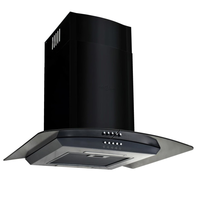 vidaXL Dunstabzugshaube Wandmontage Edelstahl 756 m³/h 60 cm Schwarz vidaXL Dunstabzugshaube Wandmontage Edelstahl 756 m³/h 60 cm Schwarz