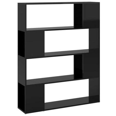 vidaXL Bücherregal Raumteiler Hochglanz-Schwarz 100x24x124 cm