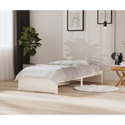 vidaXL Massivholzbett Weiß 90x200 cm