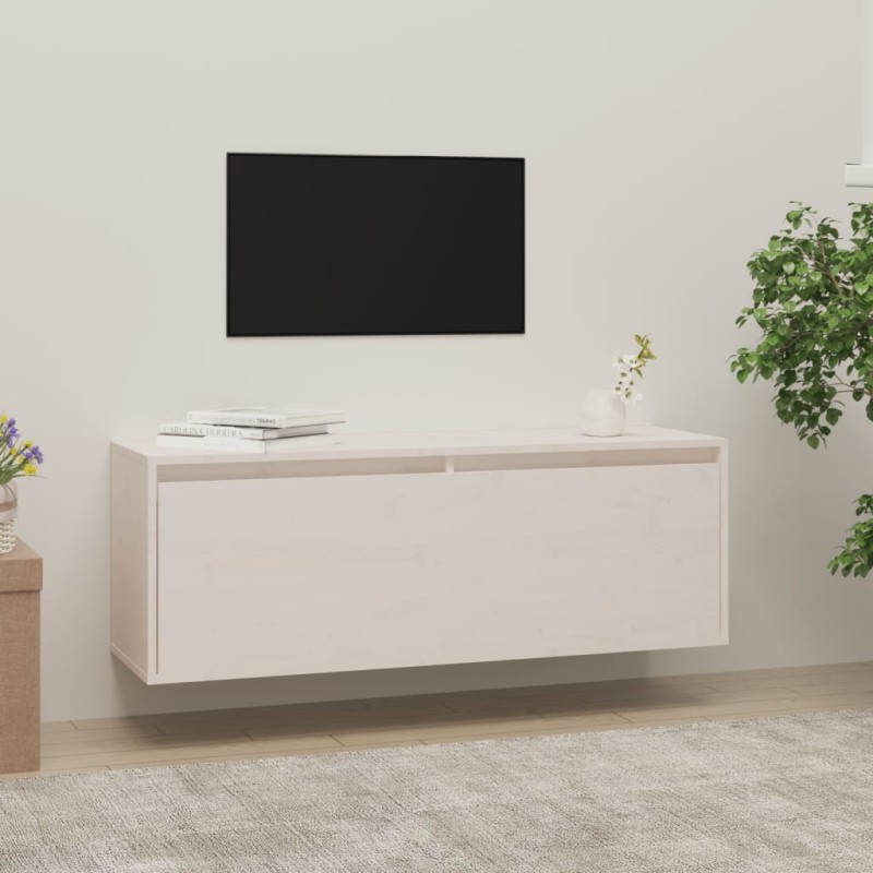 vidaXL Wandschrank Weiß 100x30x35 cm Massivholz Kiefer vidaXL Wandschrank Weiß 100x30x35 cm Massivholz Kiefer