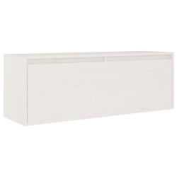 vidaXL Wandschrank Weiß 100x30x35 cm Massivholz Kiefer