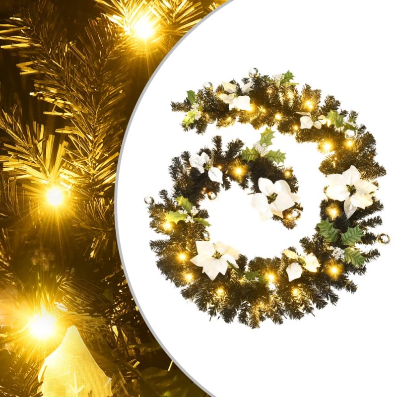 vidaXL Weihnachtsgirlande mit LED-Lichtern Schwarz 2,7 m PVC vidaXL Weihnachtsgirlande mit LED-Lichtern Schwarz 2,7 m PVC
