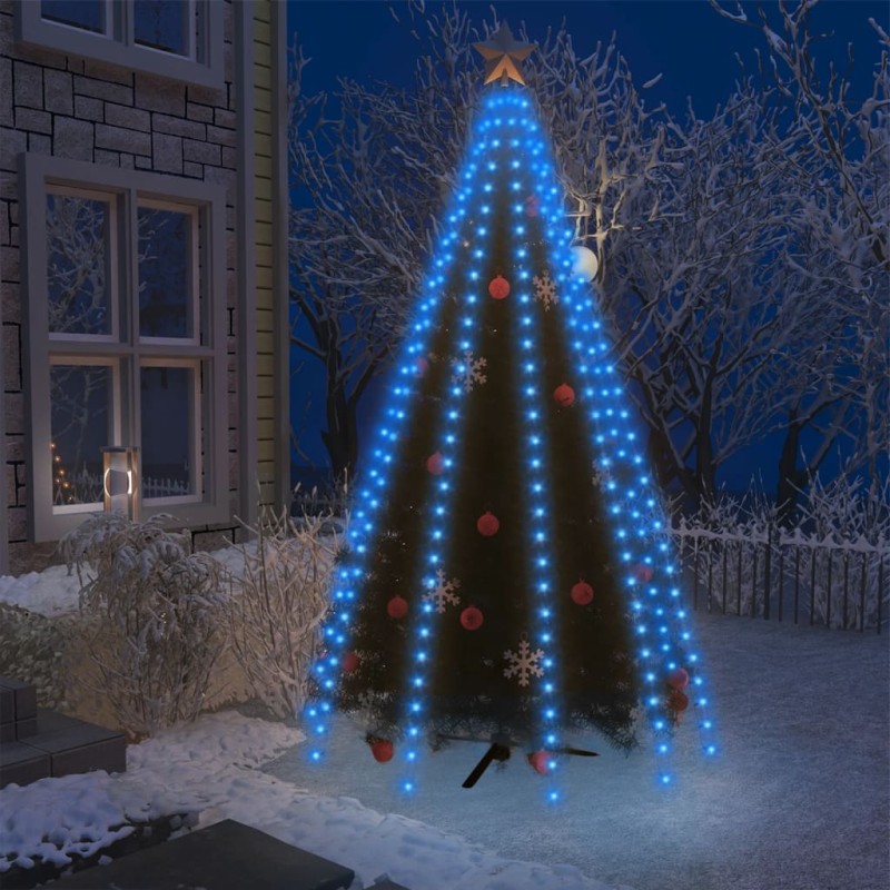vidaXL Weihnachtsbaum-Lichternetz mit 250 LEDs Blau 250 cm vidaXL Weihnachtsbaum-Lichternetz mit 250 LEDs Blau 250 cm