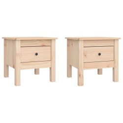 vidaXL Beistelltische 2 Stk. 40x40x39 cm Massivholz Kiefer