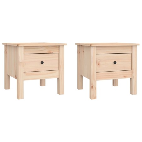 vidaXL Beistelltische 2 Stk. 40x40x39 cm Massivholz Kiefer