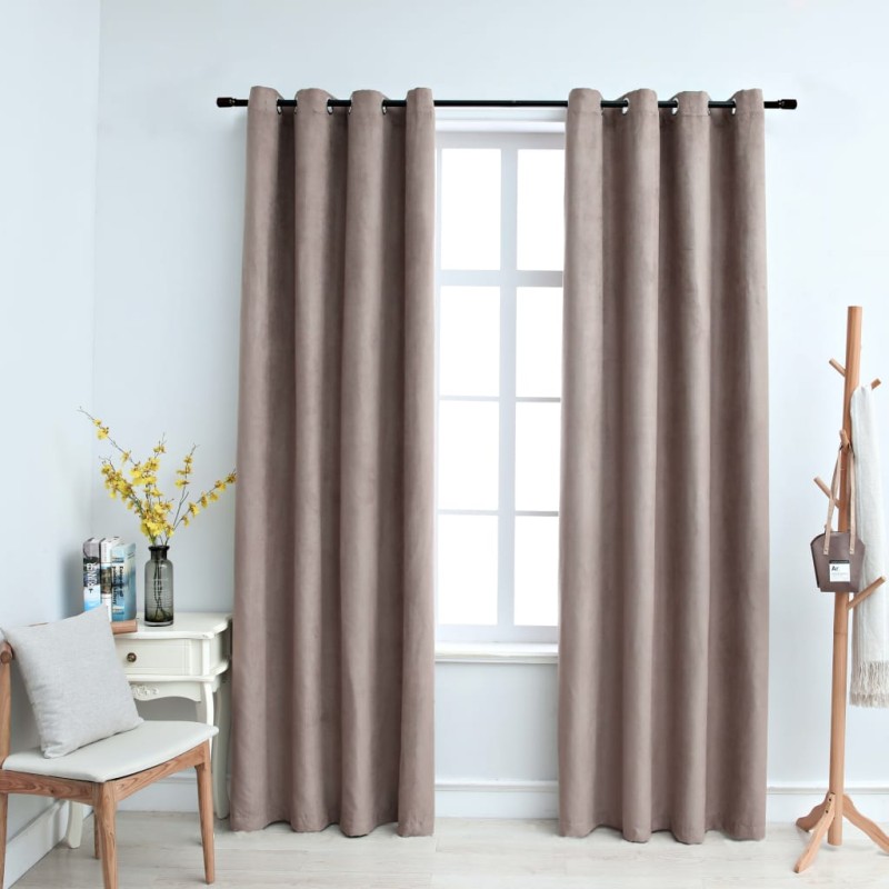 vidaXL Verdunkelungsvorhänge mit Metallösen 2 Stk. Taupe 140x245 cm vidaXL Verdunkelungsvorhänge mit Metallösen 2 Stk. Taupe 140x245 cm