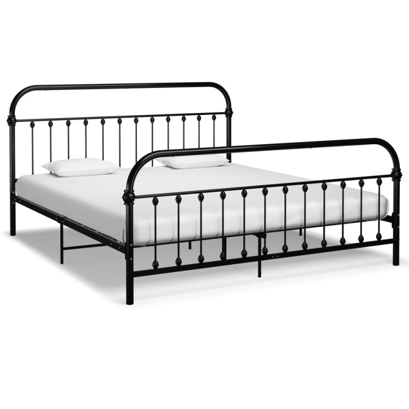 vidaXL Bettgestell Schwarz Metall 180×200 cm vidaXL Bettgestell Schwarz Metall 180×200 cm