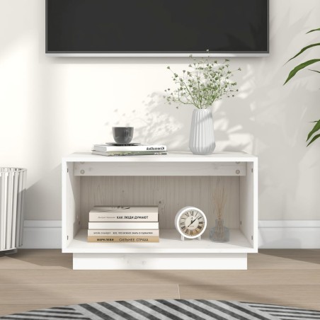 vidaXL TV-Schrank Weiß 60x35x35 cm Massivholz Kiefer