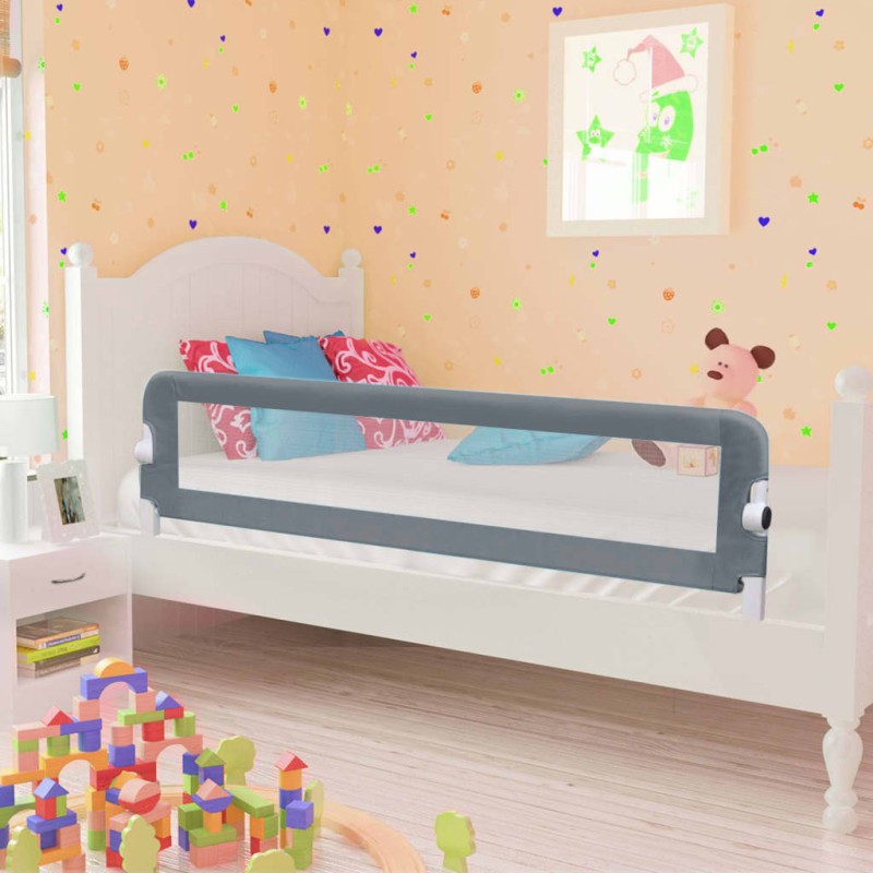 vidaXL Kleinkind-Bettschutzgitter Grau 150x42 cm Polyester vidaXL Kleinkind-Bettschutzgitter Grau 150x42 cm Polyester