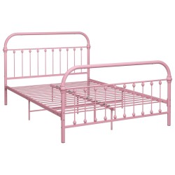 vidaXL Bettgestell Rosa Metall 120x200 cm
