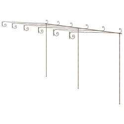 vidaXL Garten-Pergola Antik-Braun 6x3x2,5 m Eisen