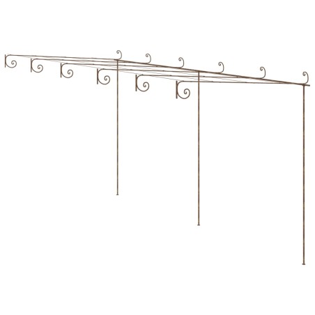 vidaXL Garten-Pergola Antik-Braun 6x3x2,5 m Eisen