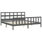 Massivholzbett mit Kopfteil Grau 200x200 cm Massivholzbett mit Kopfteil Grau 200x200 cm