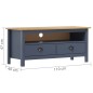 vidaXL TV-Schrank Hill Grau 110x40x47 cm Kiefer Massivholz vidaXL TV-Schrank Hill Grau 110x40x47 cm Kiefer Massivholz