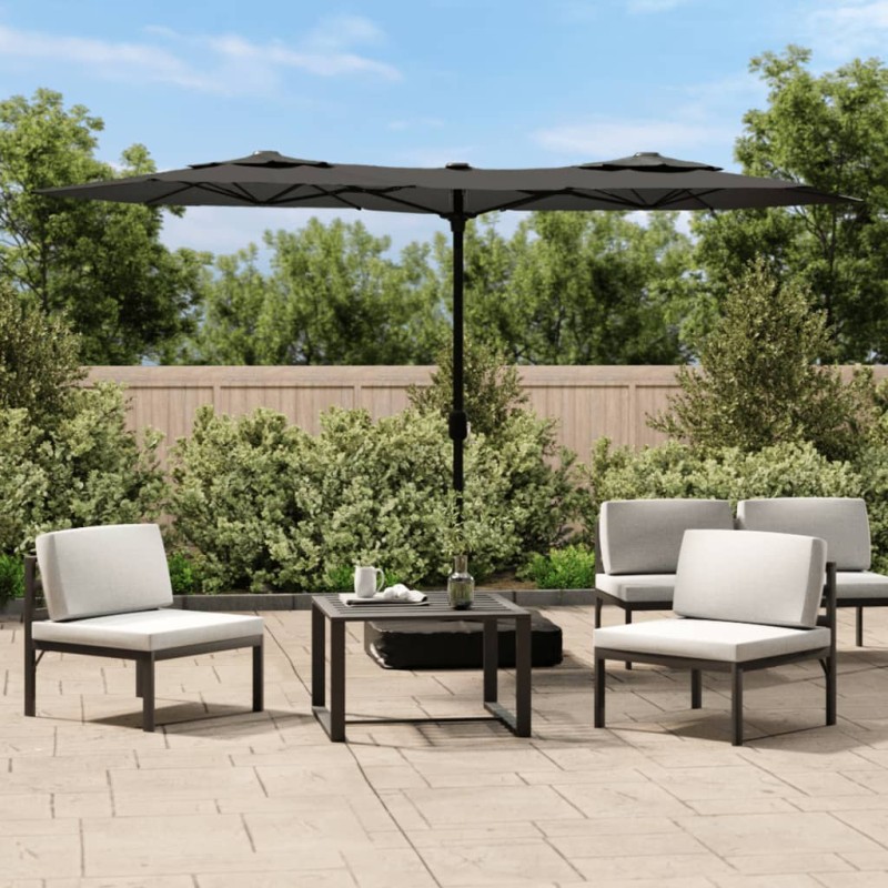 vidaXL Doppelsonnenschirm Anthrazit 316x240 cm vidaXL Doppelsonnenschirm Anthrazit 316x240 cm