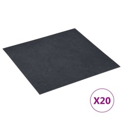 vidaXL PVC-Fliesen Selbstklebend 20 Stk. 1,86 m² Schwarzer Marmor