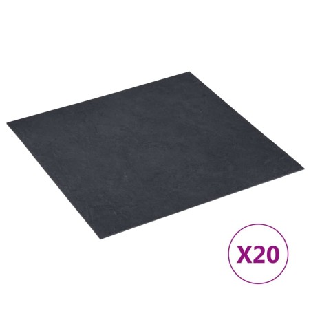 vidaXL PVC-Fliesen Selbstklebend 20 Stk. 1,86 m² Schwarzer Marmor