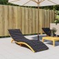 Sonnenliegen-Auflage Schwarz Karomuster Oxford-Gewebe Sonnenliegen-Auflage Schwarz Karomuster Oxford-Gewebe