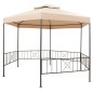 vidaXL Gartenpavillon Partyzelt Hexagonal Beige 323x265 cm vidaXL Gartenpavillon Partyzelt Hexagonal Beige 323x265 cm