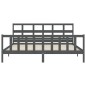 Massivholzbett mit Kopfteil Grau 200x200 cm Massivholzbett mit Kopfteil Grau 200x200 cm