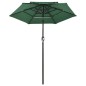 vidaXL Sonnenschirm mit Aluminium-Mast 3-lagig Grün 2 m vidaXL Sonnenschirm mit Aluminium-Mast 3-lagig Grün 2 m
