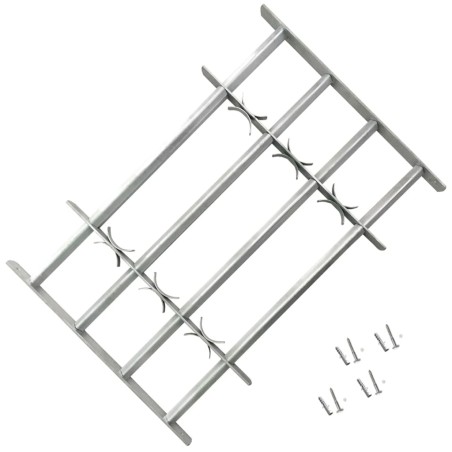 vidaXL Fenstergitter Verstellbar mit 4 Querstäben 700-1050 mm 