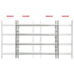 vidaXL Fenstergitter Verstellbar mit 4 Querstäben 700-1050 mm 