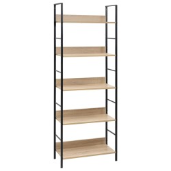 vidaXL Bücherregal 5 Regalböden Eiche 60x27,6x158,5 cm Holzwerkstoff