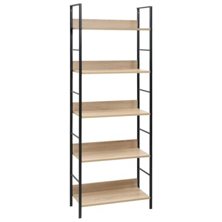 vidaXL Bücherregal 5 Regalböden Eiche 60x27,6x158,5 cm Holzwerkstoff