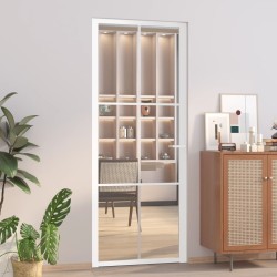 vidaXL Innentür 83x201,5 cm Weiß ESG-Glas und Aluminium
