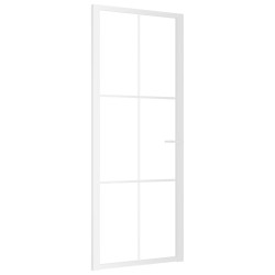 vidaXL Innentür 83x201,5 cm Weiß ESG-Glas und Aluminium