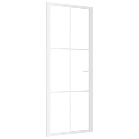 vidaXL Innentür 83x201,5 cm Weiß ESG-Glas und Aluminium
