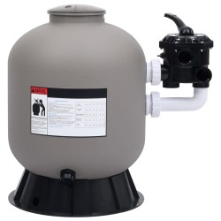 vidaXL Pool-Sandfilter mit seitlich montiertem 6-Wege-Ventil Grau