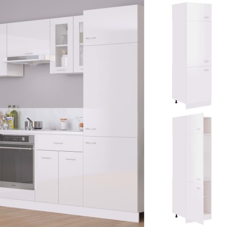 vidaXL Kühlumbauschrank Hochglanz-Weiß 60x57x207 cm Holzwerkstoff