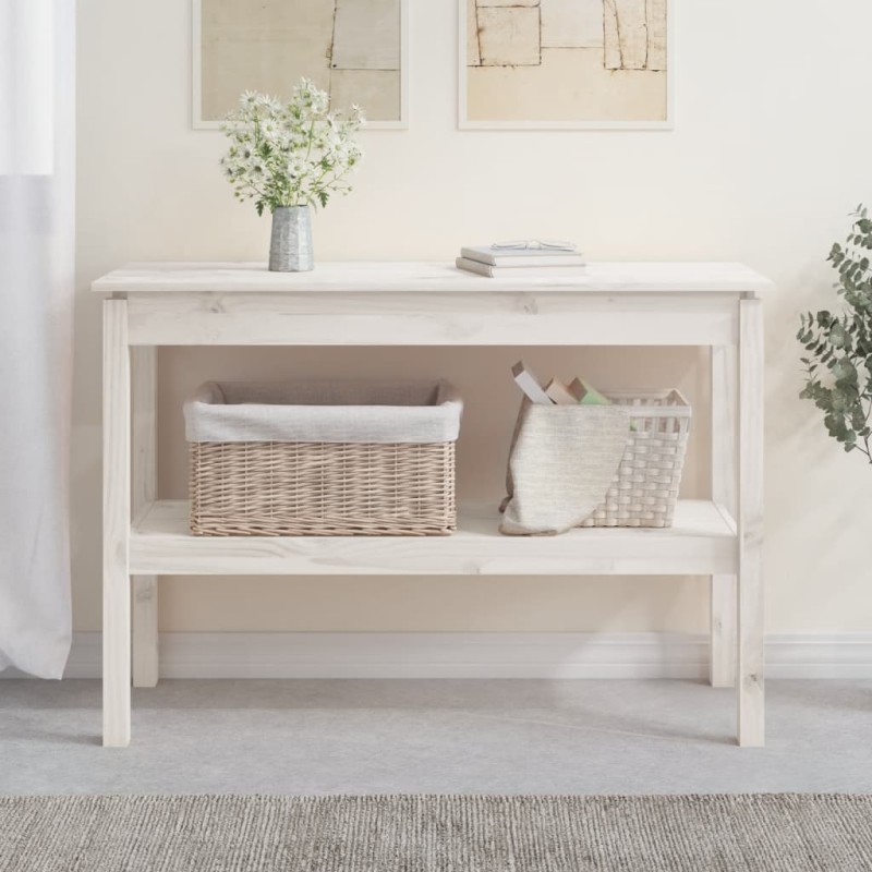 vidaXL Konsolentisch Weiß 110x40x75 cm Massivholz Kiefer vidaXL Konsolentisch Weiß 110x40x75 cm Massivholz Kiefer