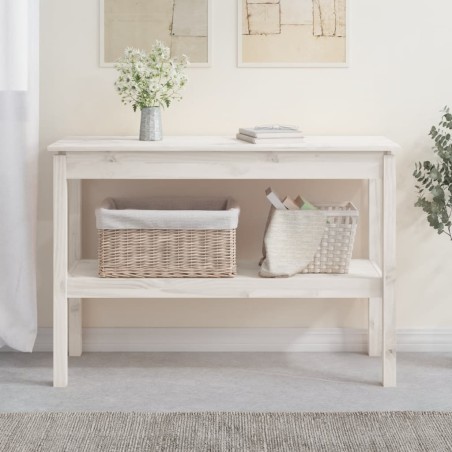 vidaXL Konsolentisch Weiß 110x40x75 cm Massivholz Kiefer
