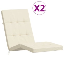 Liegestuhl-Auflagen 2 Stk. Creme Oxford-Gewebe