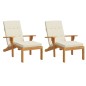 Liegestuhl-Auflagen 2 Stk. Creme Oxford-Gewebe Liegestuhl-Auflagen 2 Stk. Creme Oxford-Gewebe
