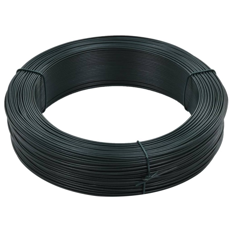 vidaXL Zaun-Bindedraht 250 m 1,4/2 mm Stahl Schwarzgrün vidaXL Zaun-Bindedraht 250 m 1,4/2 mm Stahl Schwarzgrün