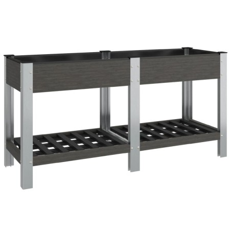 vidaXL Garten-Hochbeet mit Ablage Grau 150x50x75 cm WPC