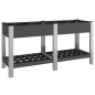 vidaXL Garten-Hochbeet mit Ablage Grau 150x50x75 cm WPC vidaXL Garten-Hochbeet mit Ablage Grau 150x50x75 cm WPC